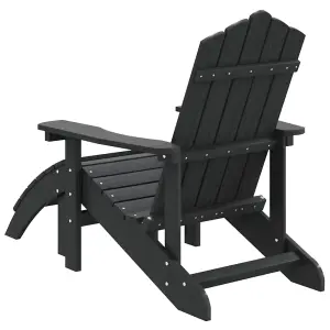 Berkfield Garden Adirondack Chair with Footstool HDPE Anthracite