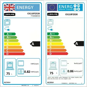 Leisure CK110F232K Freestanding Electric Range cooker with Gas Hob