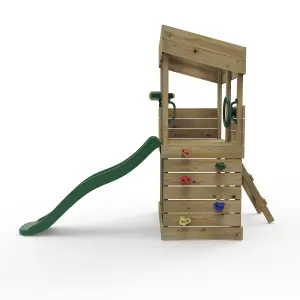 Rebo Children's Wooden Lookout Tower Playhouse with 6ft Slide - Adventure Set