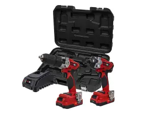 Olympia OLPX20STP2 20V Li-ion Cordless Drill & Impact Driver 2x Battery Charger