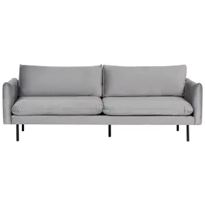 Velvet Living Room Set with Ottoman Grey VINTERBRO