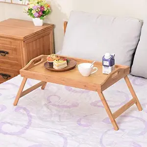 Bamboo Wood Serving Tray Table