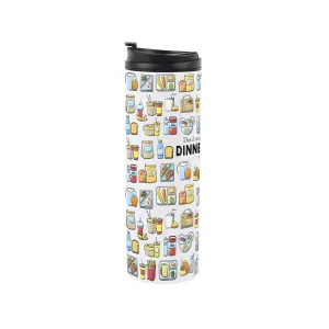 Dinner Lady Travel Mug - Novelty School Lunch Staff Gift - Stainless Steel Double-Walled Hot/Cold Drinks Travel Flask