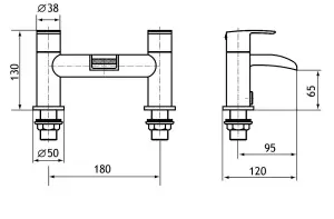 Aquarius Niagara Waterfall Bath Filler Tap Brushed Brass AQ791019