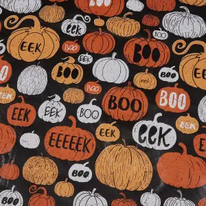 Celebright Halloween Celebration Pack of 2 PVC Tablecloth - Spooky Night Delight & Pumpkin Party - 70in Round