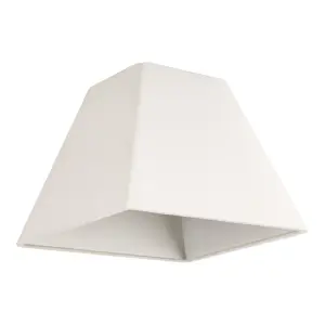 GoodHome Qarnay Cream Fabric dyed Light shade (D)30cm