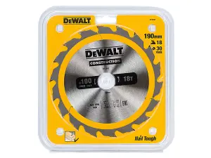 DeWALT DT1943 Construction Cordless Circular Saw Blade 190 x 30mm x 18T