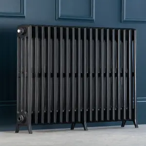 Arroll Edwardian Cast aluminium Anthracite 19 Column Radiator, (W)1142mm x (H)750mm