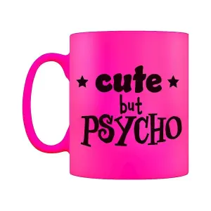 Grindstore Cute But Psycho Neon Mug Pink/Black (One Size)