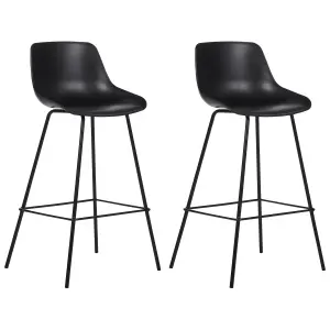 Set of 2 Bar Chairs EMMET Black