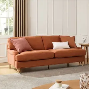 DUSK Hampshire 3 Seater Sofa - Burnt Orange - Matte Velvet