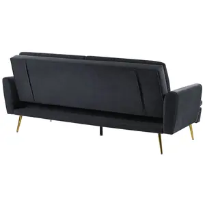 Beliani Modern Sofa Bed VETTRE Black Velvet