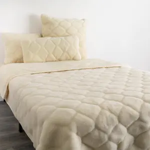 Cashmere Wool Quilt - Natural Shapes