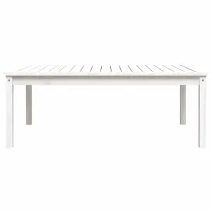 Berkfield Garden Table White 121x82.5x45 cm Solid Wood Pine