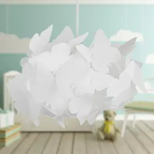 First Choice Lighting White Butterfly Easy Fit Light Shade