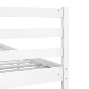 Berkfield Bed Frame White Solid Wood 120x200 cm