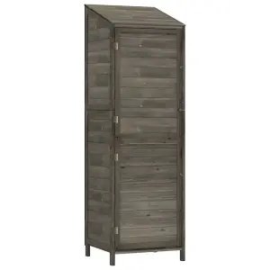 Berkfield Garden Shed Anthracite 55x52x174.5 cm Solid Wood Fir