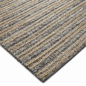 Melrose Handwoven Wool Blended Elegant Charcoal Large Area Rug 160/230cm