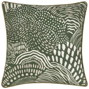 Hoem Nola Abstract Piped Feather Rich Cushion