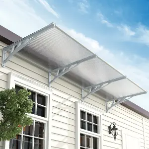 Outdoor Front Door Canopy Awning Rain Shelter for Window,Porch and Door W 270 cm x D 90 cm x H 28 cm