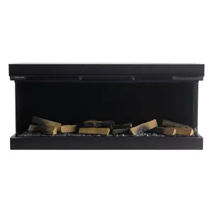 3-Sided Smart Fires Black Electric Fireplace Freestanding or Inset Fireplace, 50in