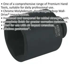 70mm Chromoly Forged Deep Impact Socket - 1 Inch Drive for Heavy-Duty Use