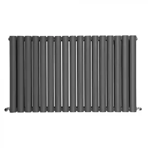 Nes Home Norden 600 x 1003 mm Horizontal Double Oval Tube Anthracite Designer Radiator