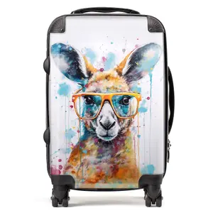 Splashart Kangaroo In Glasses Suitcase - Cabin