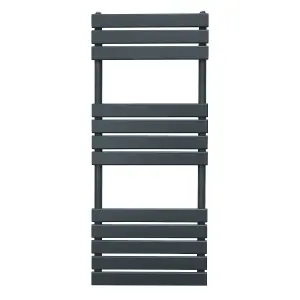 Flat Panel Towel Radiator - 1200mm x 450mm - Anthracite Grey