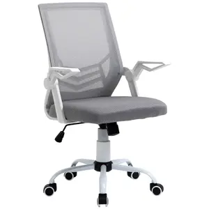 Vinsetto Mesh Swivel Office Chair Task Computer Chair w/ Lumbar Support, Grey