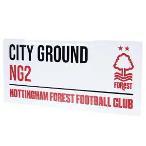 Nottingham Forest FC City Ground Street Sign White/Red/Black (One Size)