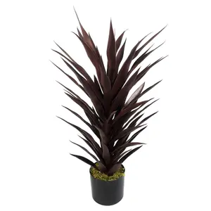 Realistic Artificial Plant Dark Red Yucca 85cm  - Realistic plant by Botanik