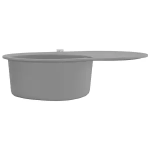 Berkfield Granite Kitchen Sink Single Basin Oval Grey