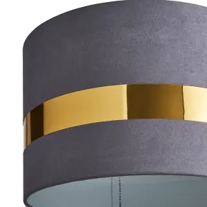 Inlight Koron Grey Metallic effect Velvet Lamp shade (D)30cm