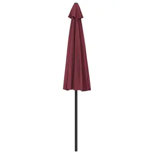 Berkfield Balcony Parasol with Aluminium Pole Bordeaux Red 270x135x245 cm Half