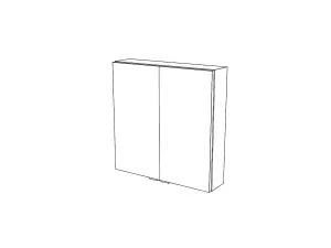 GoodHome Imandra Gloss Grey Double Bathroom Wall cabinet (H)60cm (W)60cm