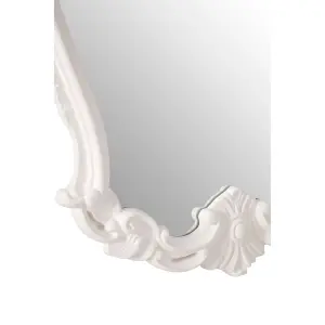 Interiors by Premier Antique White Rose Crest Wall Mirror