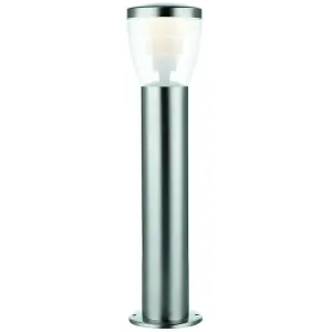 500mm Outdoor LED Lamp Post Bollard Round Brushed Steel 10W Cool White Light