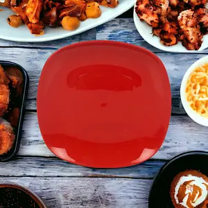 URBNLIVING 3cm Height Red 6 Plastic Side Plates