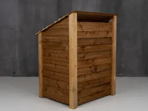 Wooden log store with door W-99cm, H-126cm, D-88cm - brown finish