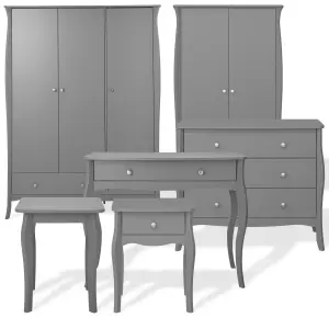 Lautner Contemporary Satin grey MDF & pine 1 Drawer Double Wardrobe (H)1920mm (W)965mm (D)450mm