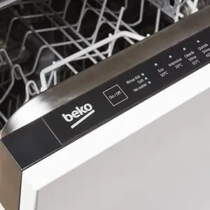 Beko DIS15Q10 Integrated Slimline Dishwasher - Black & white