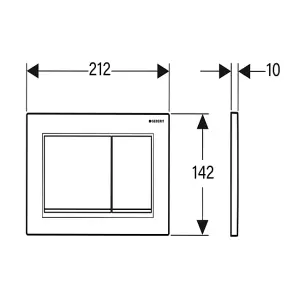 Geberit Omega30 Dual Flush Plate for 120mm Omega Cistern Gloss Matt Chrome 115.080.KH.1