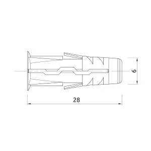 Rawlplug Red Multi-purpose screw & wall plug (Dia)6mm (L)28mm, Pack of 250