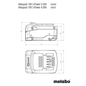 Metabo Li-POWER 18v 4AH Battery CAS Compatible AIR COOL 18 V Battery 625027000