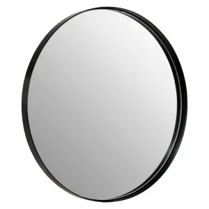 Interiors by Premier Sturdy Medium Matte Black Finish Wall Mirror, Versatile Hallway Mirror, Contemporary Wall Mirror for Home