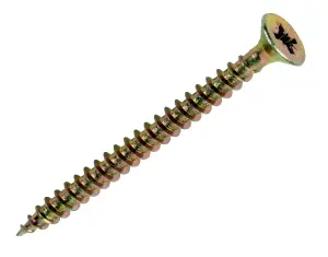 Goldscrew PZ Flat countersunk Yellow-passivated Carbon steel Screw (Dia)5mm (L)60mm, Pack of 100