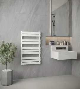 VURTU4 Designer Vertical Single Panel Radiator, 1000(H) x 600(W), White, 613653