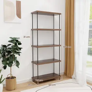 Costway 3-Tier Freestanding Bookshelf 146 cm Display Rack Industrial Storage Shelving Unit