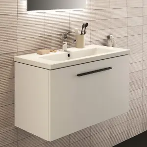 Ideal Standard i.life S Compact Matt White Wall-mounted Bathroom Vanity unit (H) 440mm (W) 800mm